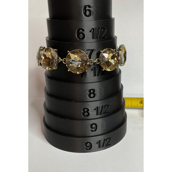 Kirks Folly Jewelry - Kirks Folly Link Bracelet Antique-finish/Warm Gold-tone Champagne Crystals 7"